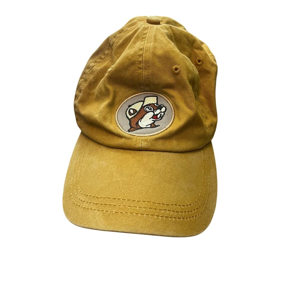 Buc-ee’s Mustard Yellow Baseball Cap Embroidered Beaver Logo Adjustable